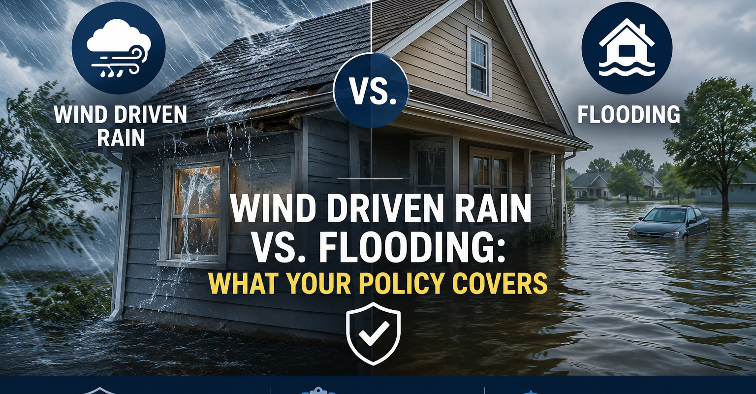 Wind Driven Rain vs. Flooding: What Your Policy Covers