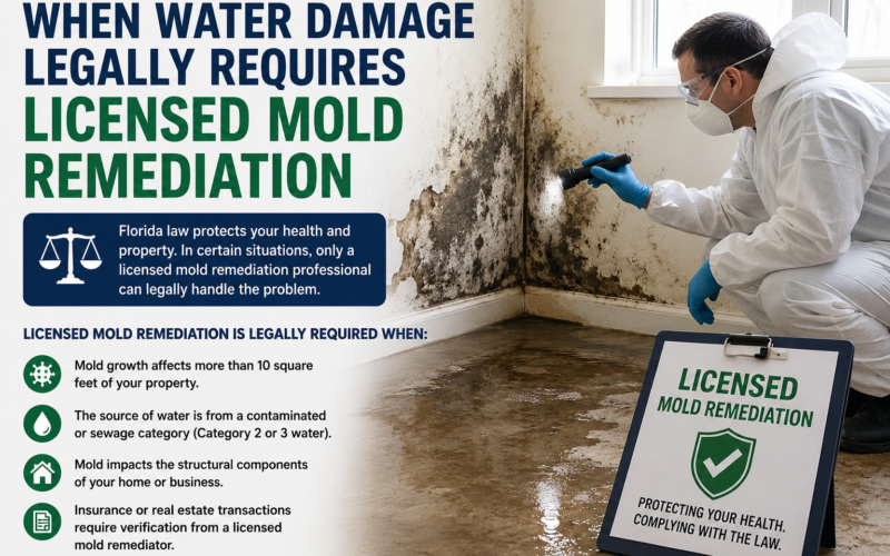 When Water Damage Legally Requires Licensed Mold Remediation